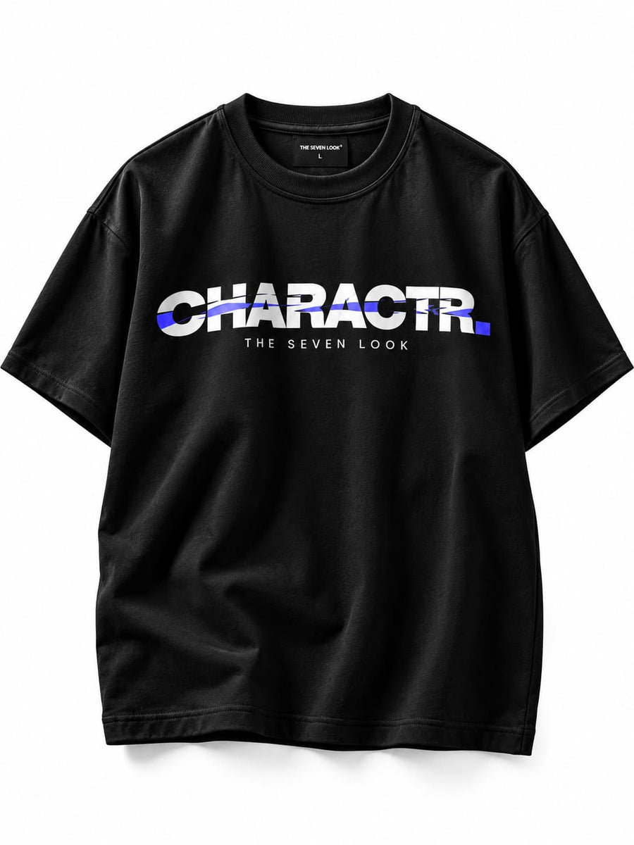 Men's Black CHARACTER T-Shirt | THE SEVEN LOOK