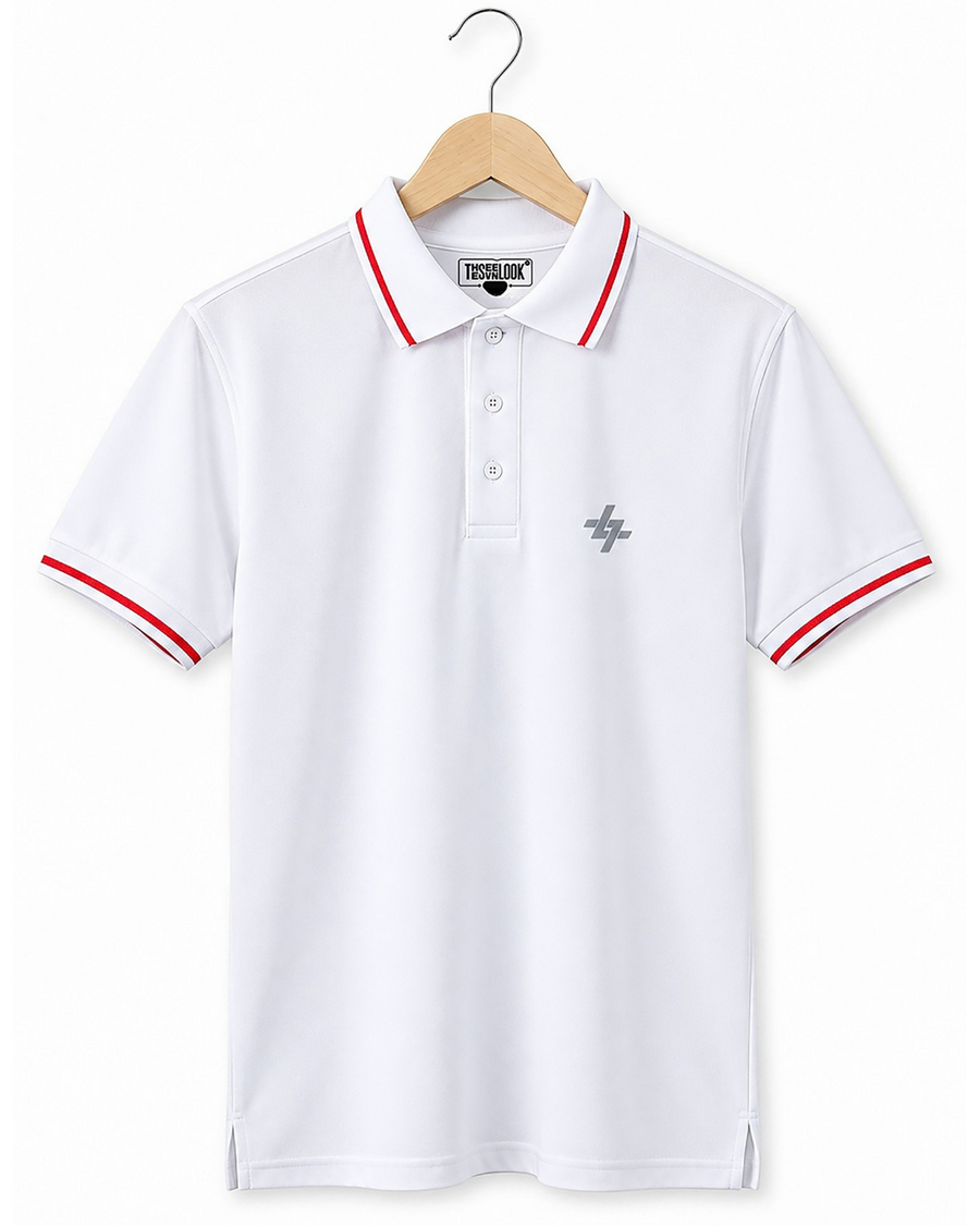 Men's Regular Fit White Polo T-Shirt
